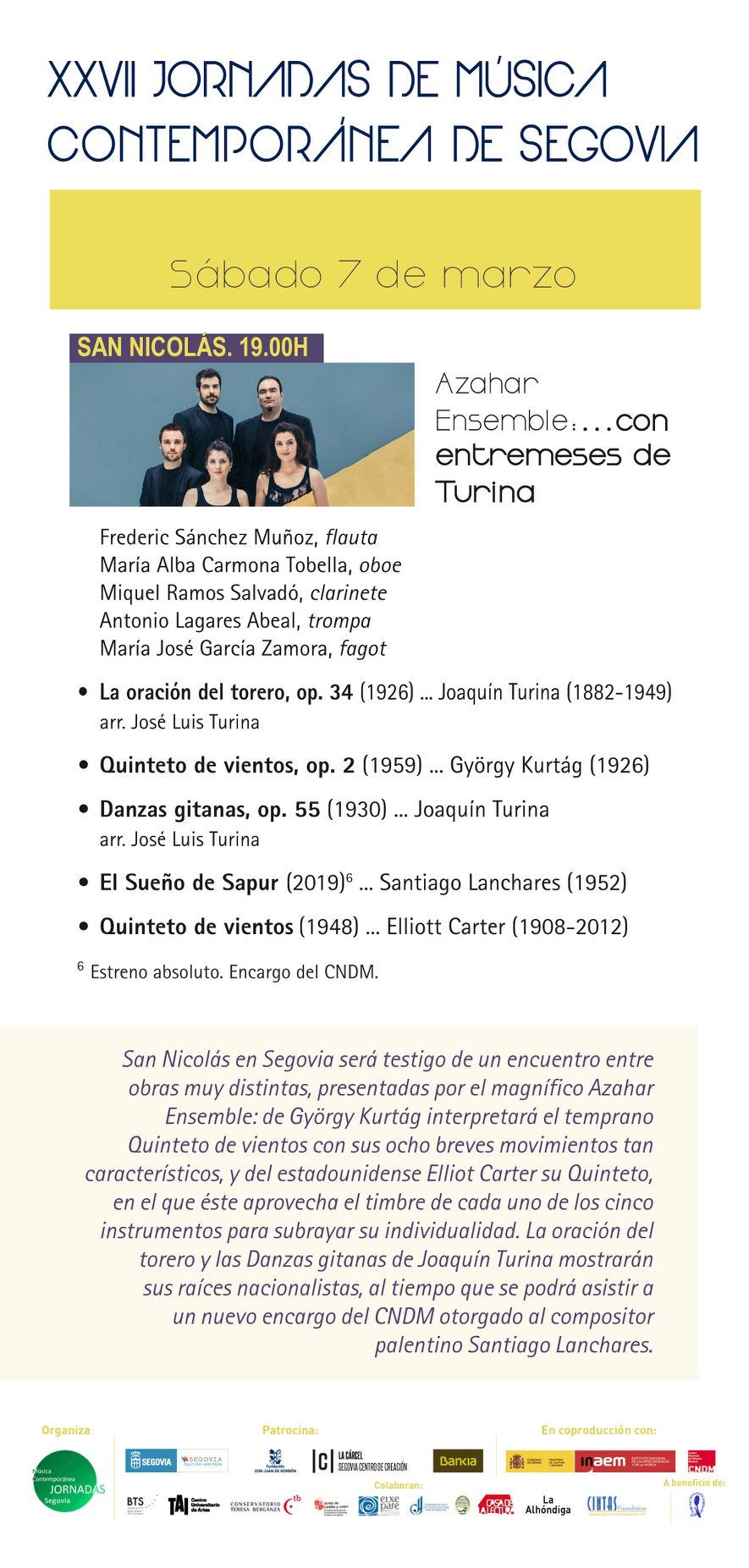 Azahar Ensemble - Jornadas Música Contemporánea Segovia