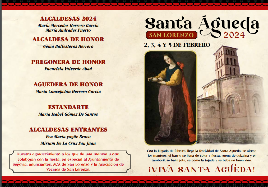 Festividad de Santa Águeda 2024 San Lorenzo